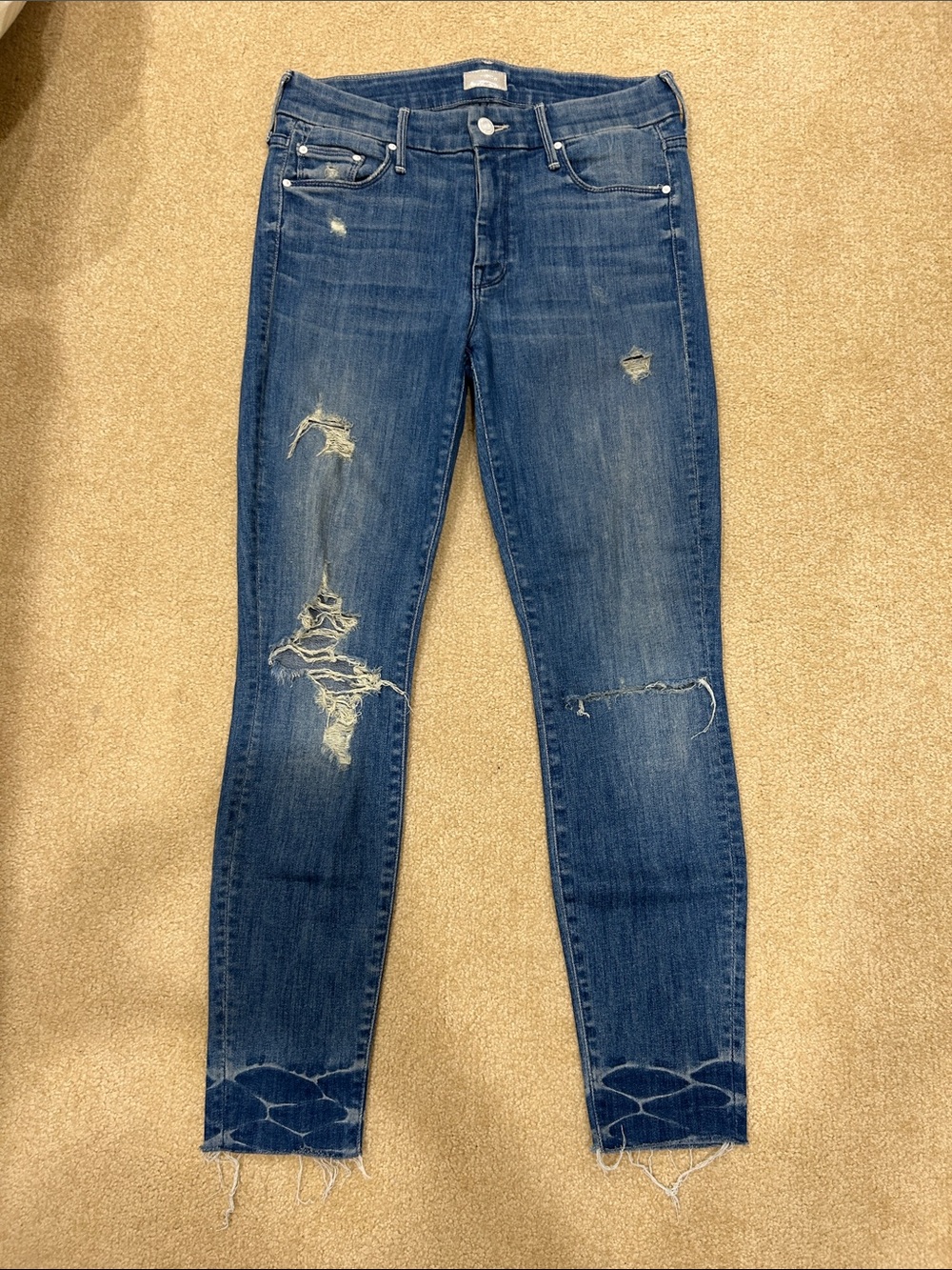 Special Edition Mother Distressed Blue Jeans